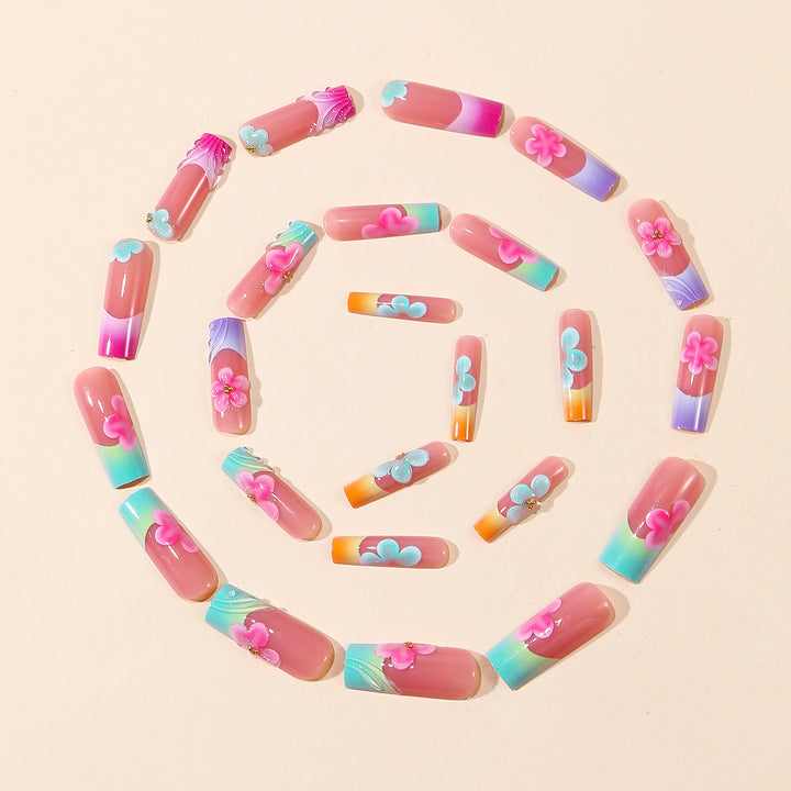 Floral-Inspired Acrylic Nail Art Extensions Stornfield