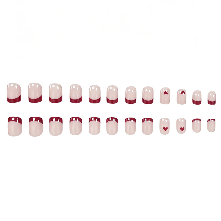 Heart-Themed French Tip Nail Art Stornfield