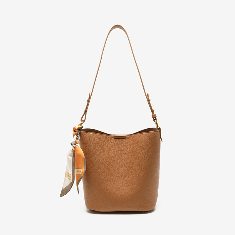 Textured Leather Bucket Bag Stornfield