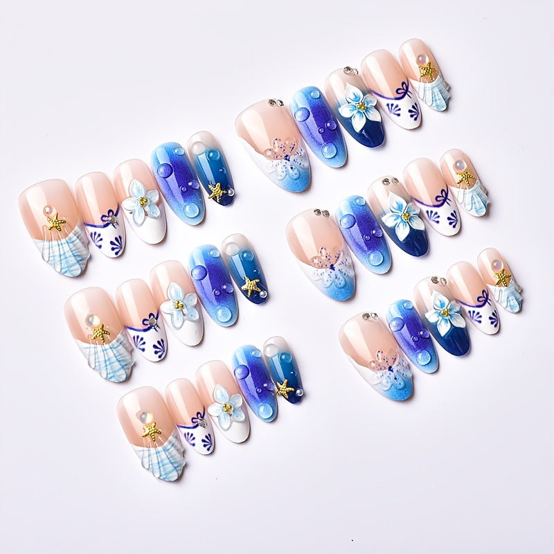 Decorative Floral Press-On Nails Stornfield