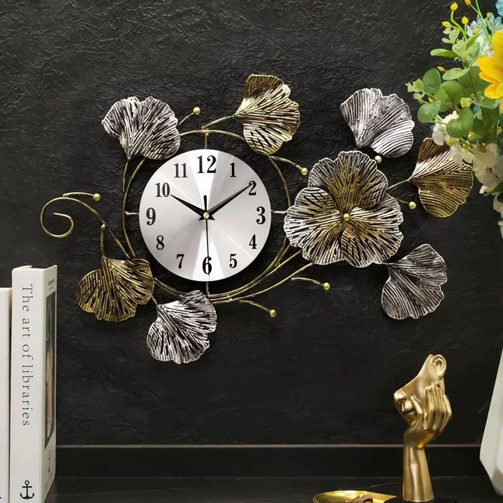 Artistic Floral Wall Clock Sculpture Stornfield