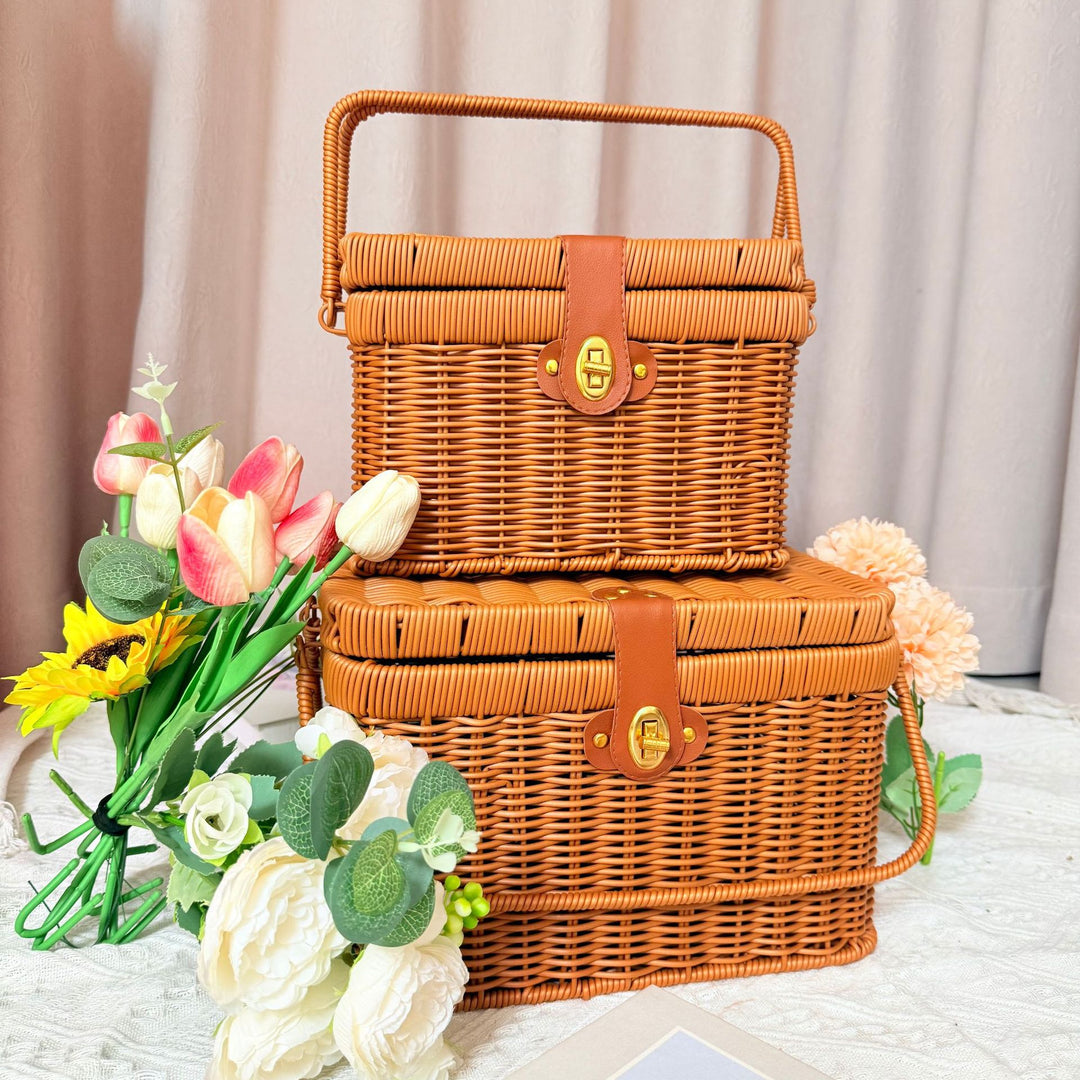 Women's Handcrafted Rattan Picnic Basket Stornfield