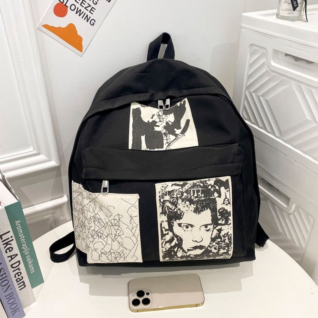 Fashionable backpack with artistic prints Stornfield