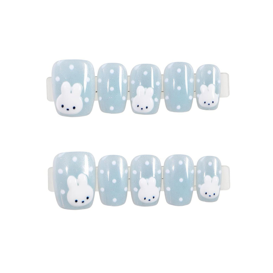 Whimsical Bunny-Themed Press-On Nail Art Set Stornfield