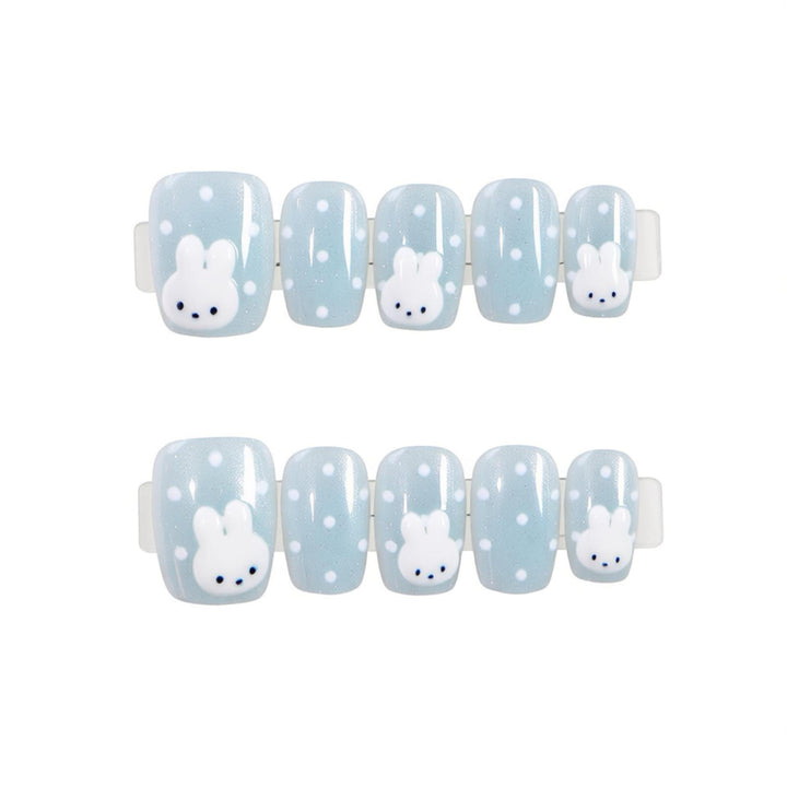 Whimsical Bunny-Themed Press-On Nail Art Set Stornfield