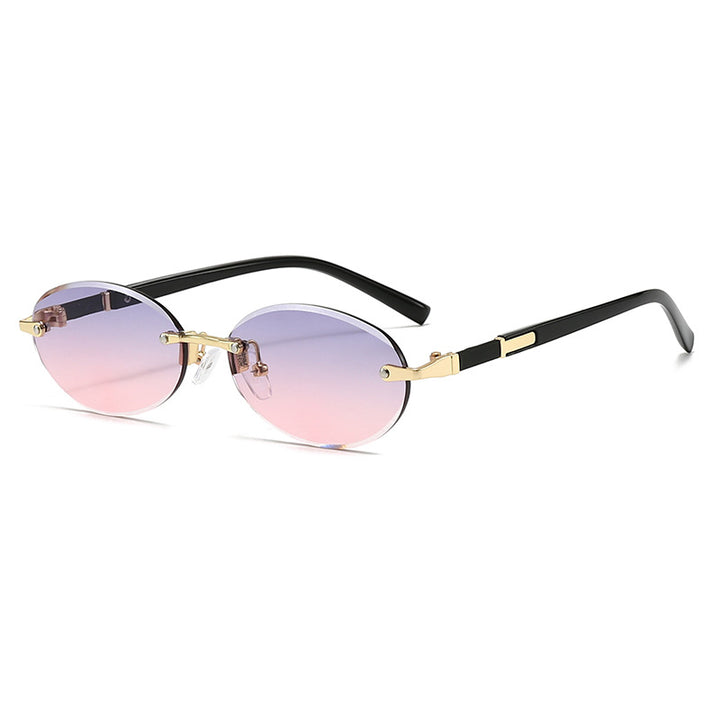 Women’s fashionable oval sunglasses with trendy metal frame Stornfield