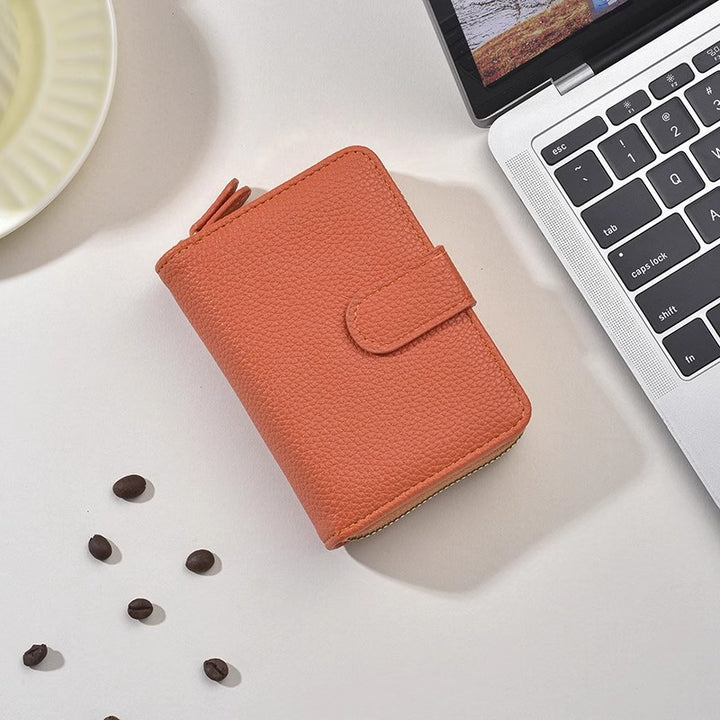 Textured Leather Zippered Card Organizer Stornfield