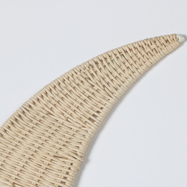 Wall decoration made of handwoven rattan in moon design Stornfield