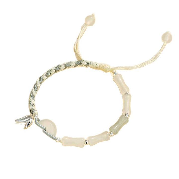 Adjustable Gemstone and Leaf Charm Bracelet Stornfield