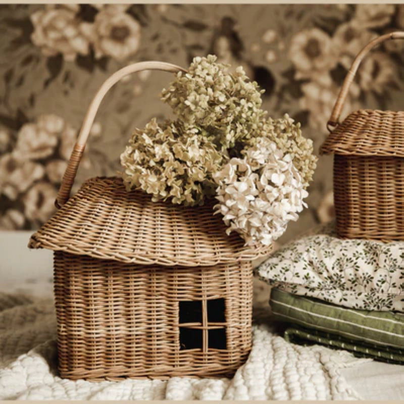 Charming Cottage-Shaped Woven Storage Basket Stornfield