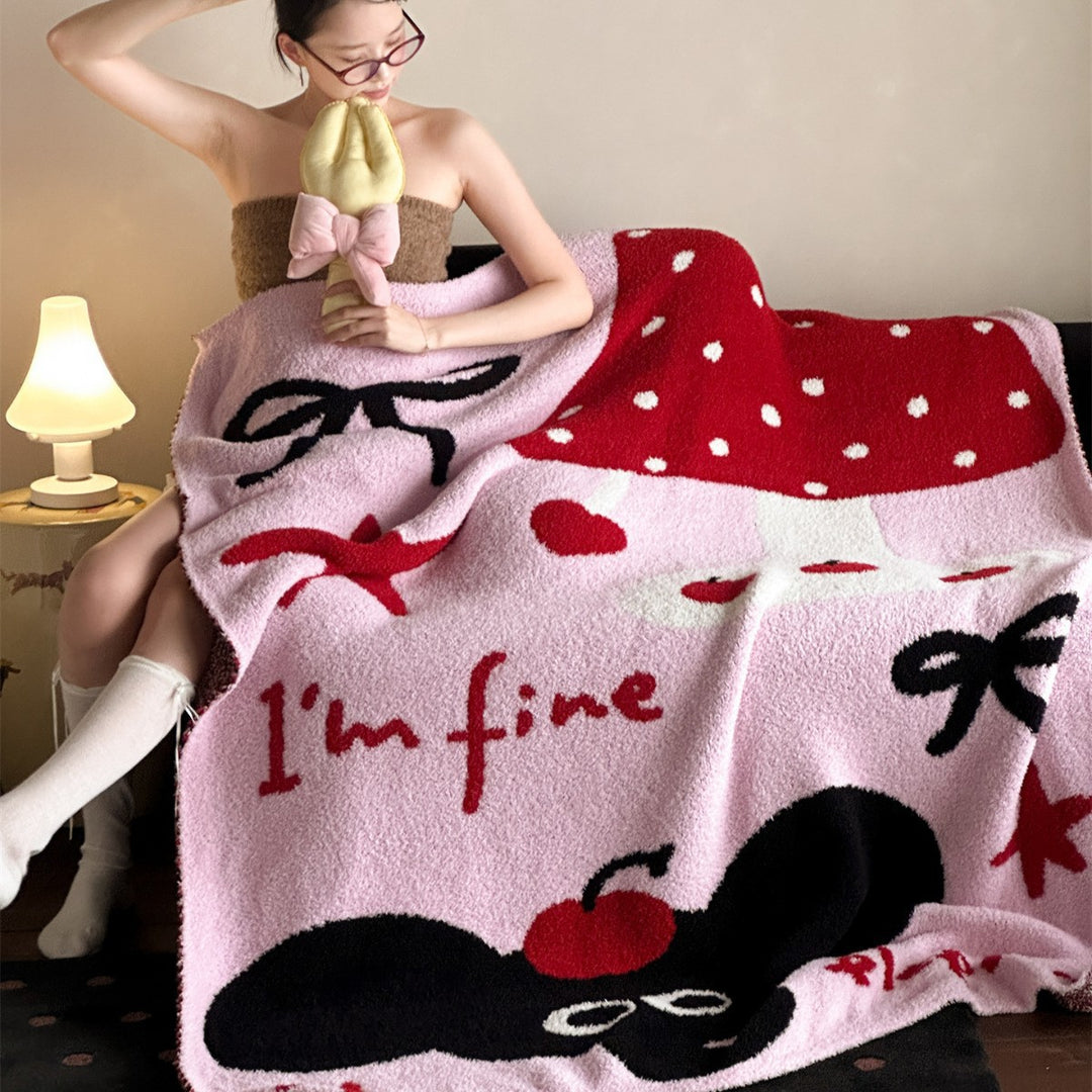 Plush Tree-Pattern Chenille Throw Blanket