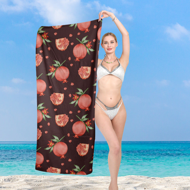 Beach towel with vibrant floral design Stornfield
