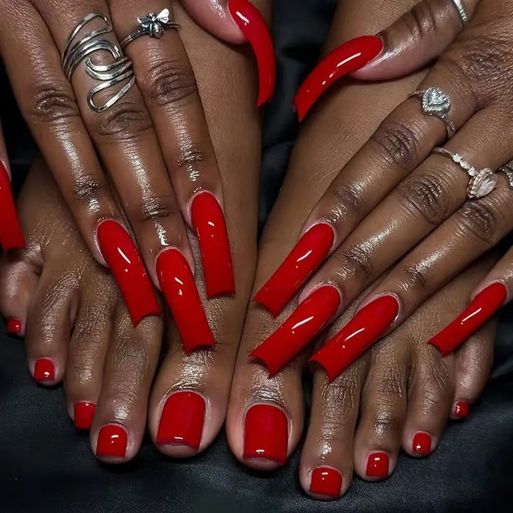 Glossy Long Press-On Nail Set Stornfield