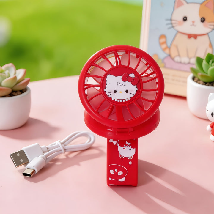 Women's Portable Hand Fan with Cute Animal Design and USB Charging Function Stornfield