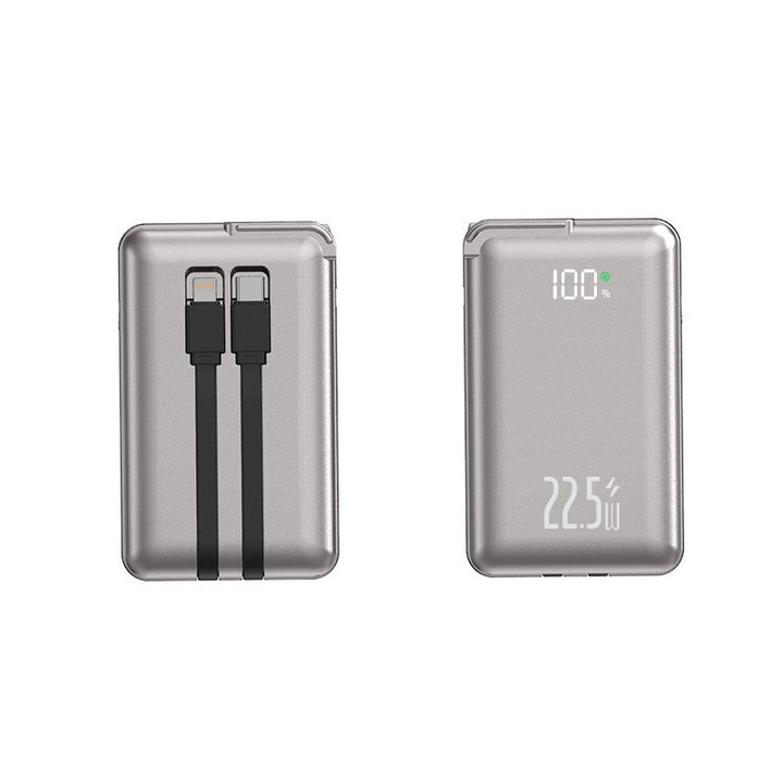 Slim Powerbank with Integrated Charging Cables and Digital Display Stornfield