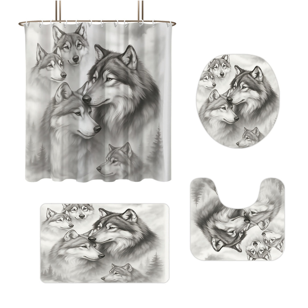 High-Definition Wolf-Themed Bathroom Décor Set Stornfield