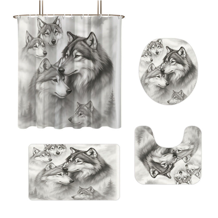 High-Definition Wolf-Themed Bathroom Décor Set Stornfield