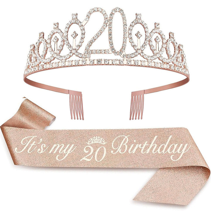 Ladies Crystal Princess Crown with 30 & Fabulous lettering Stornfield