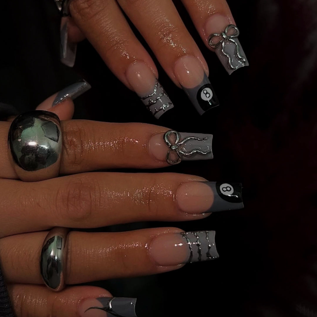 Artistic Patterned Press-On Nail Art Stornfield