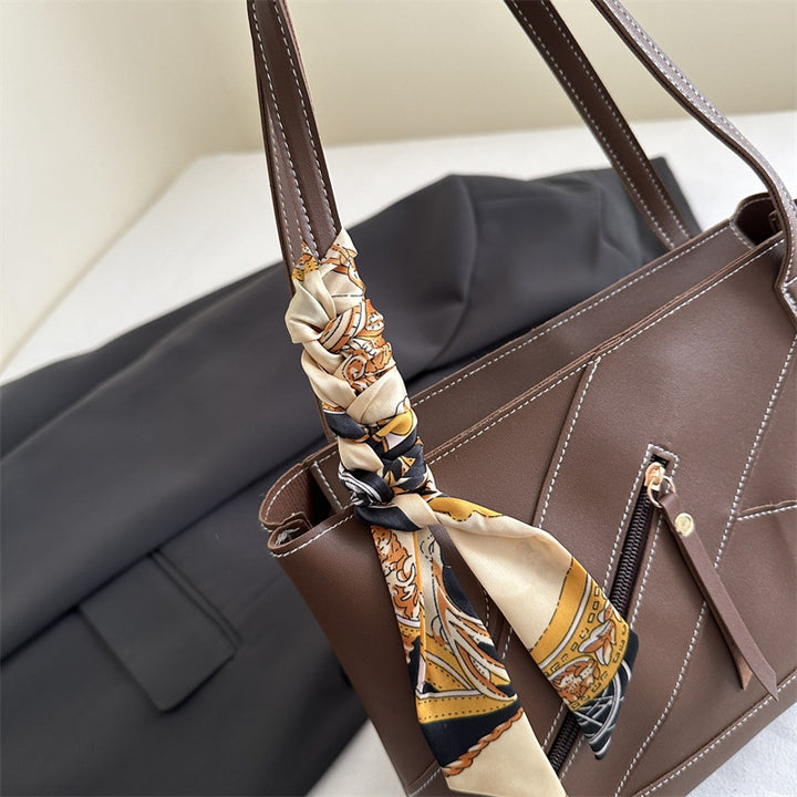 Stylish Tote Bag with Decorative Scarf