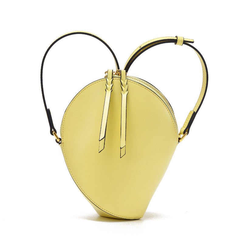 Sculptural Teardrop Crossbody Bag with Adjustable Strap & Tassel Zip