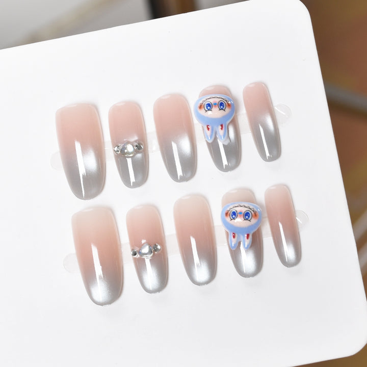 Artistic Nail Art Extensions with Floral Accents Stornfield