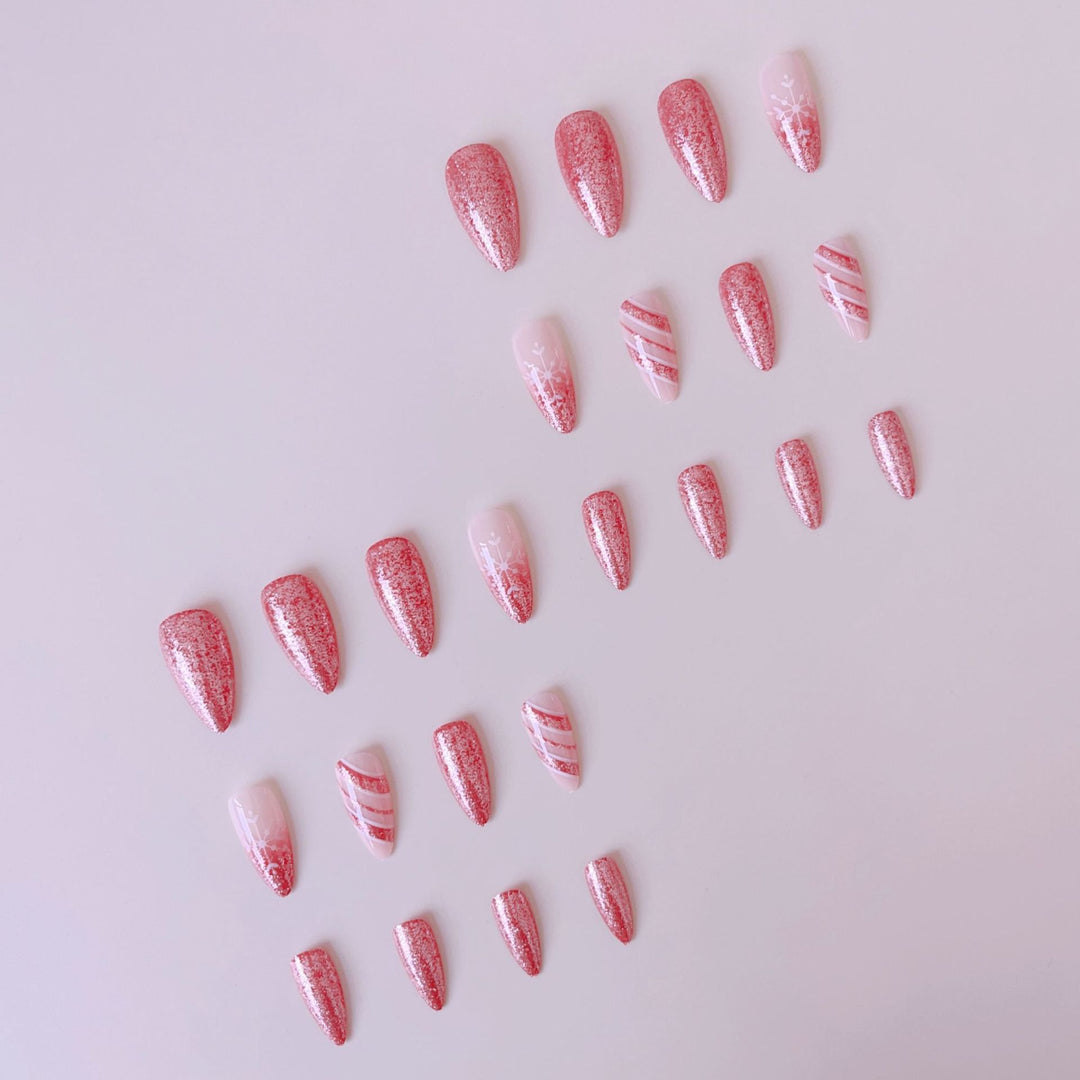 Acrylic nail set with sparkling Christmas design Stornfield