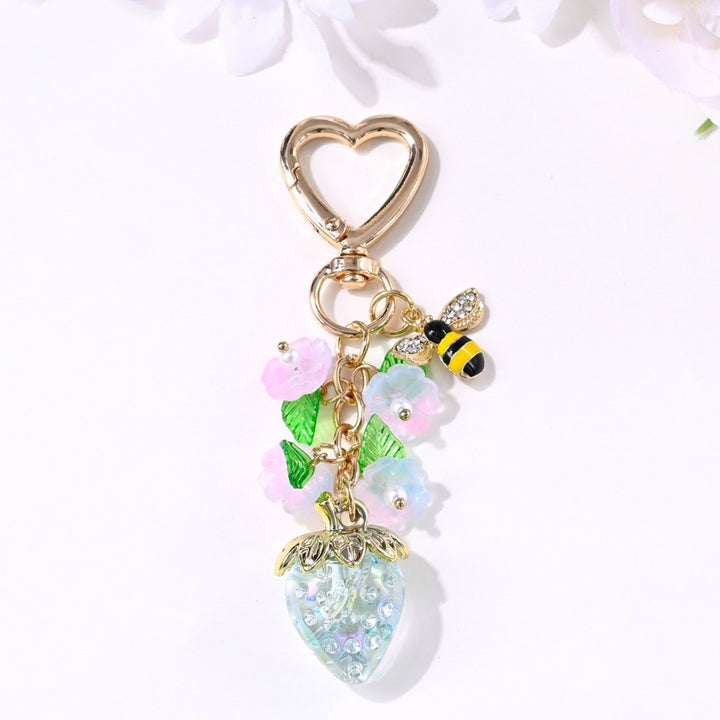 Keychain with Fruity Strawberry Design Stornfield
