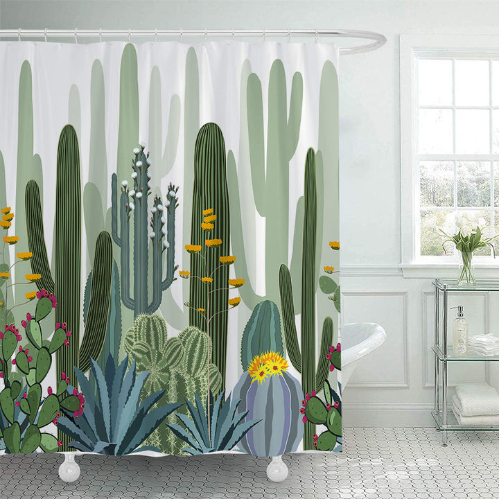 Cactus Garden-Themed Shower Curtain Stornfield