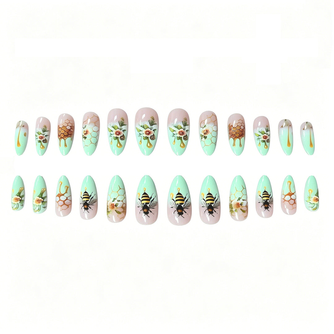 Honeycomb Floral Acrylic Nail Art Stornfield