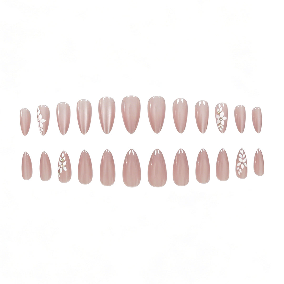 Elegant Floral Press-On Nail Enhancements Stornfield