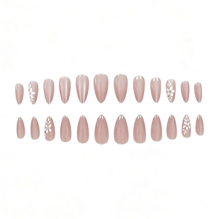 Elegant Floral Press-On Nail Enhancements Stornfield