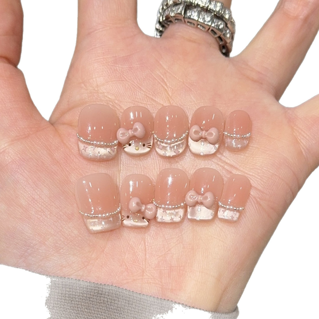 Artificial Nail Art Tips with Playful Design Stornfield