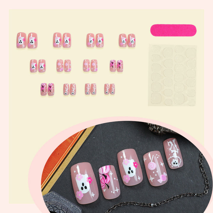 Acrylic nail set with creative animal and flower designs Stornfield