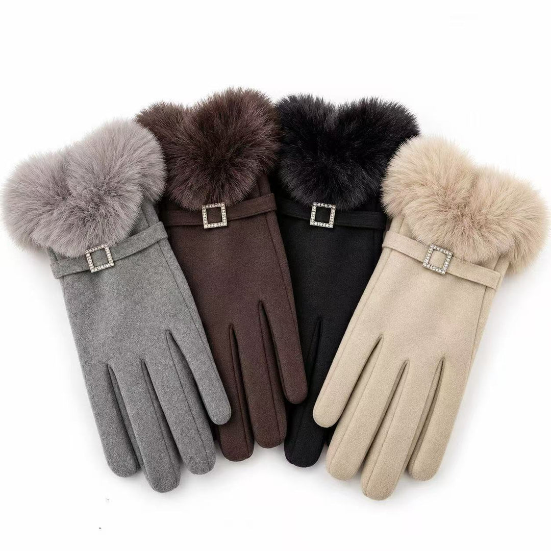 Luxury Faux Fur Trimmed Dress Gloves Stornfield