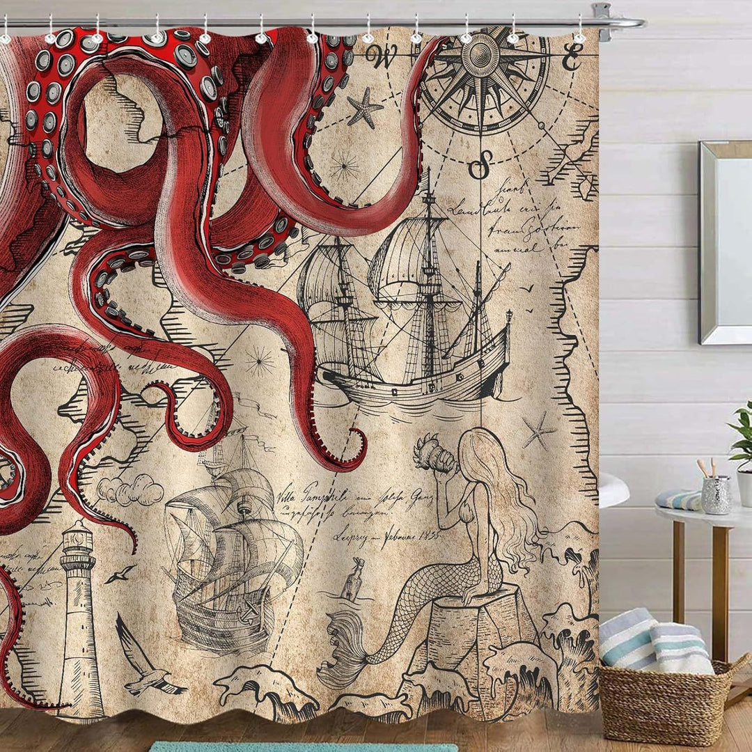 Ocean-Theme Shower Curtain Stornfield