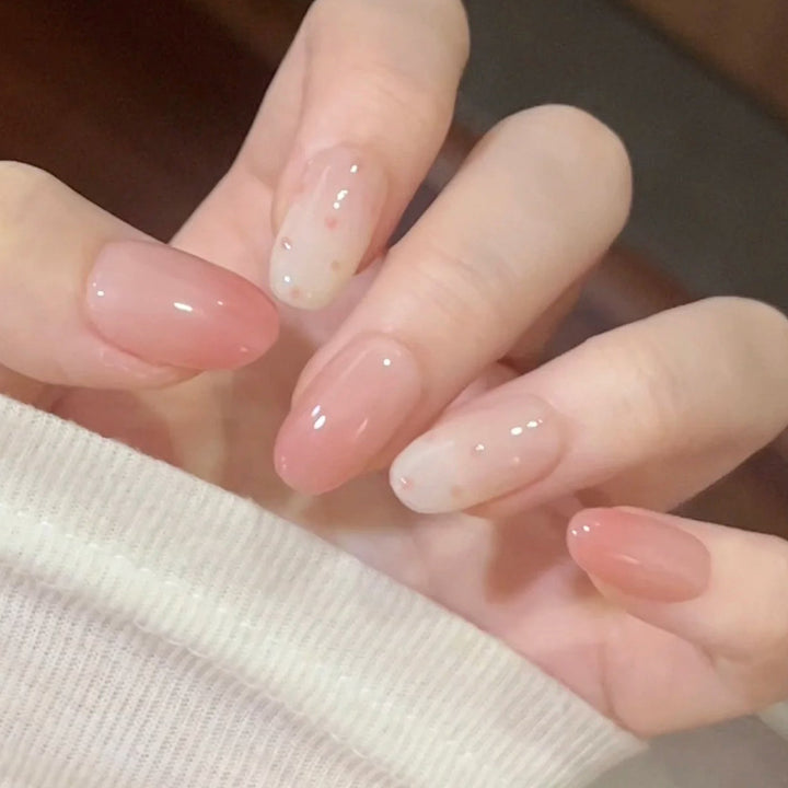 Decorative Press-On Nail Set with Elegant Gradient Design Stornfield