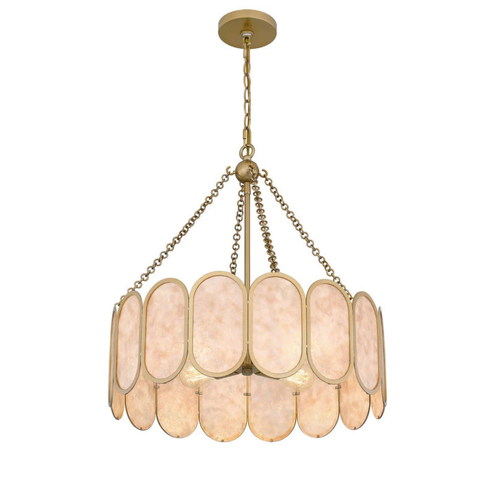 Elegant Alabaster Suspension Chandelier