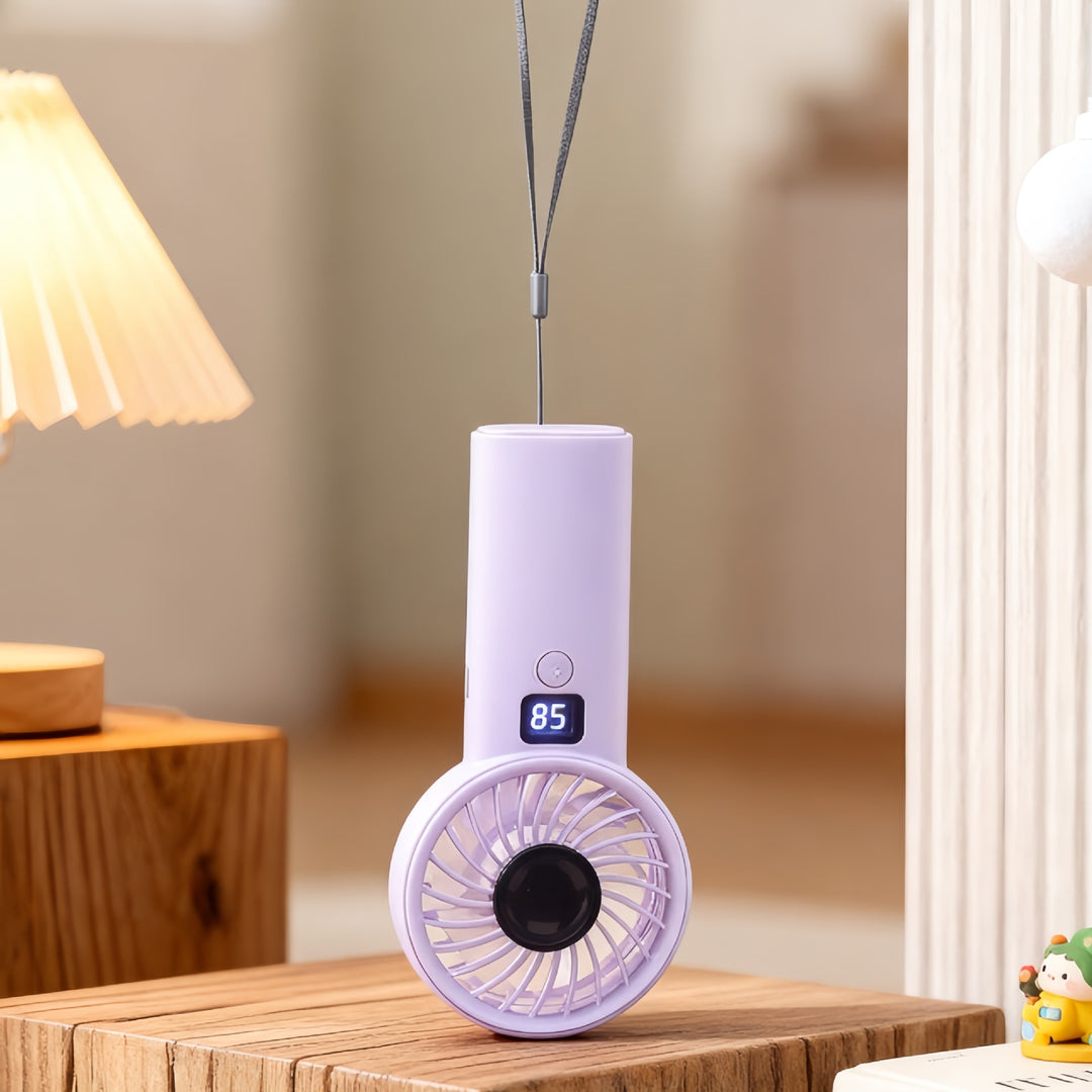 Ladies Portable Hand Fan with LED Display and Lightweight Design Stornfield