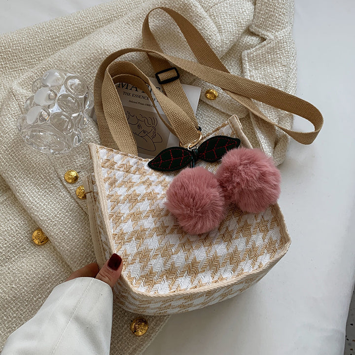 Houndstooth Patterned Tote Bag