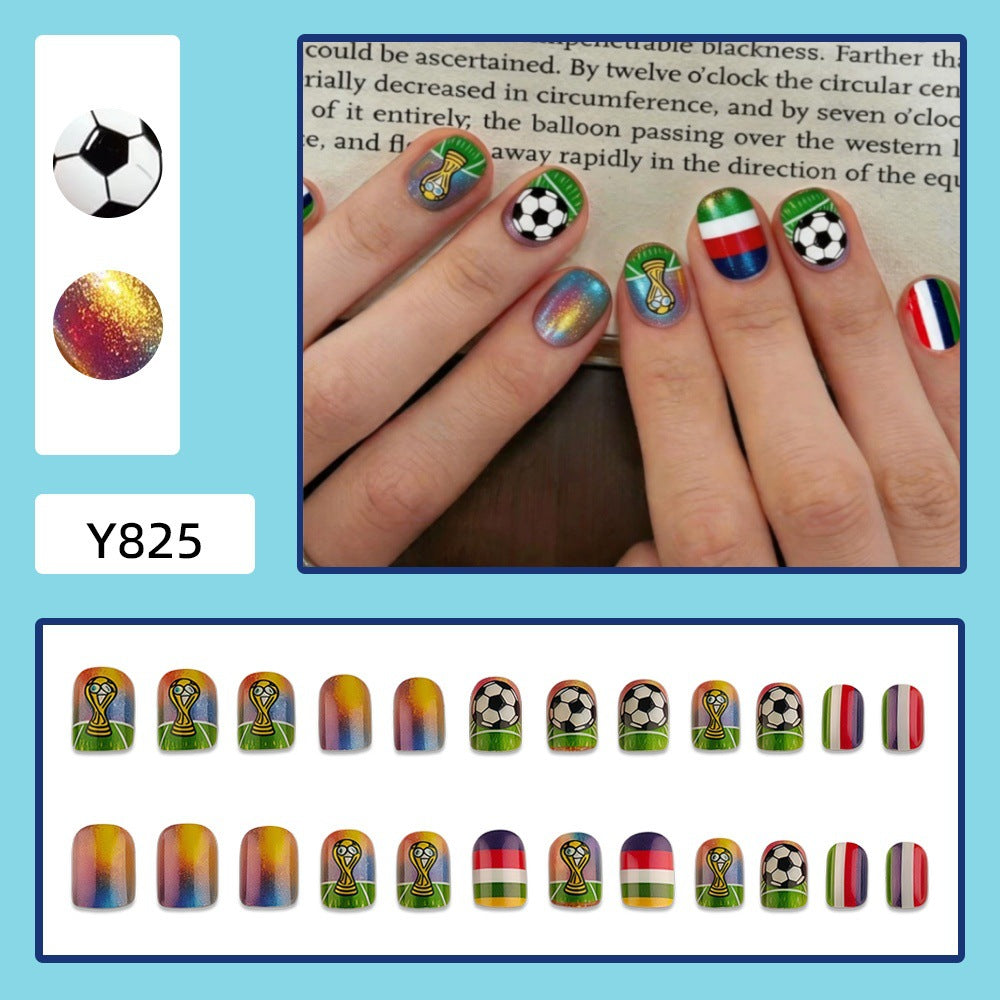 Creative nail art design with football motifs Stornfield