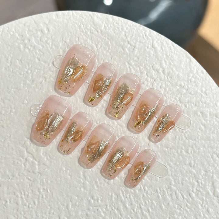 Elegant Decorative Press-On Nails