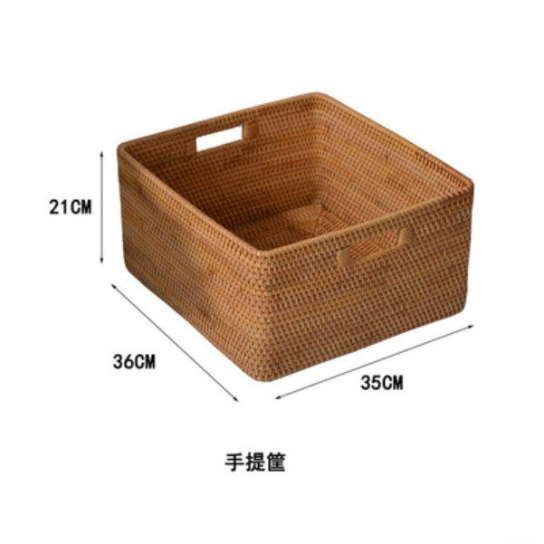 Women rectangular storage basket made of natural material Stornfield