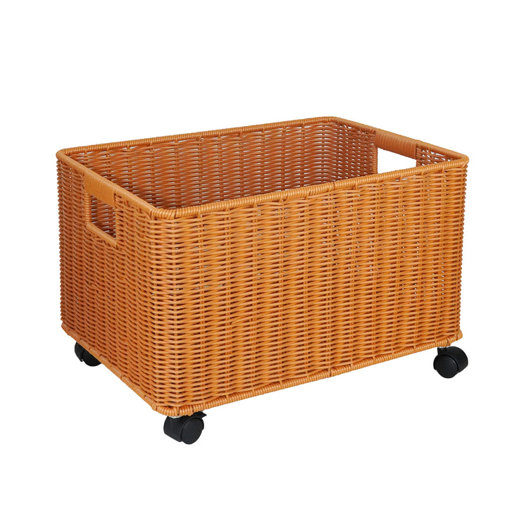 Storage Rolling Wicker Basket Stornfield