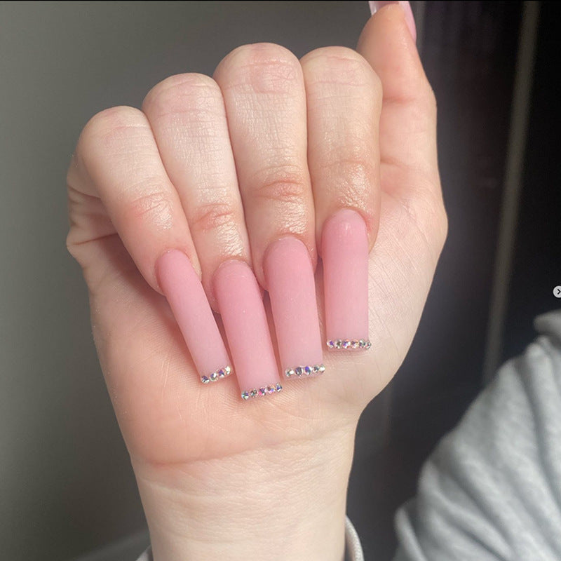 Long Press-On Nails with Rhinestone Accents Stornfield
