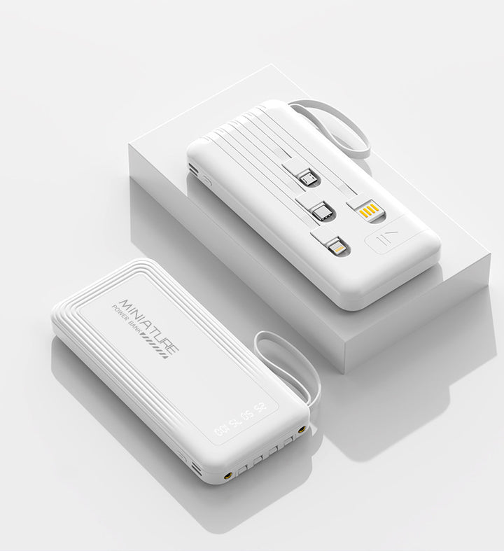 Mini power bank with integrated multifunction charging cable Stornfield