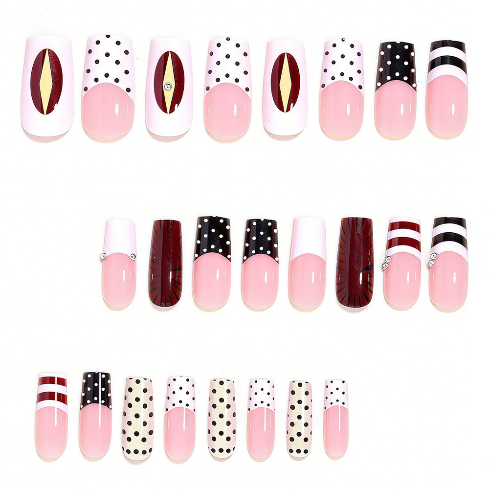 Decorative French Tip Nail Art Extensions Stornfield
