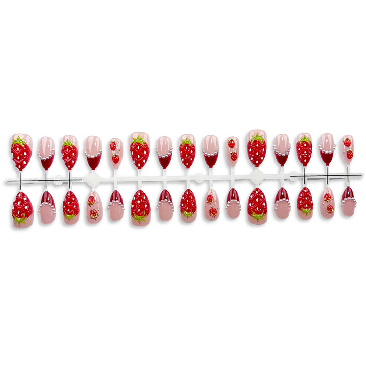 Strawberry-Themed Press-On Nail Set