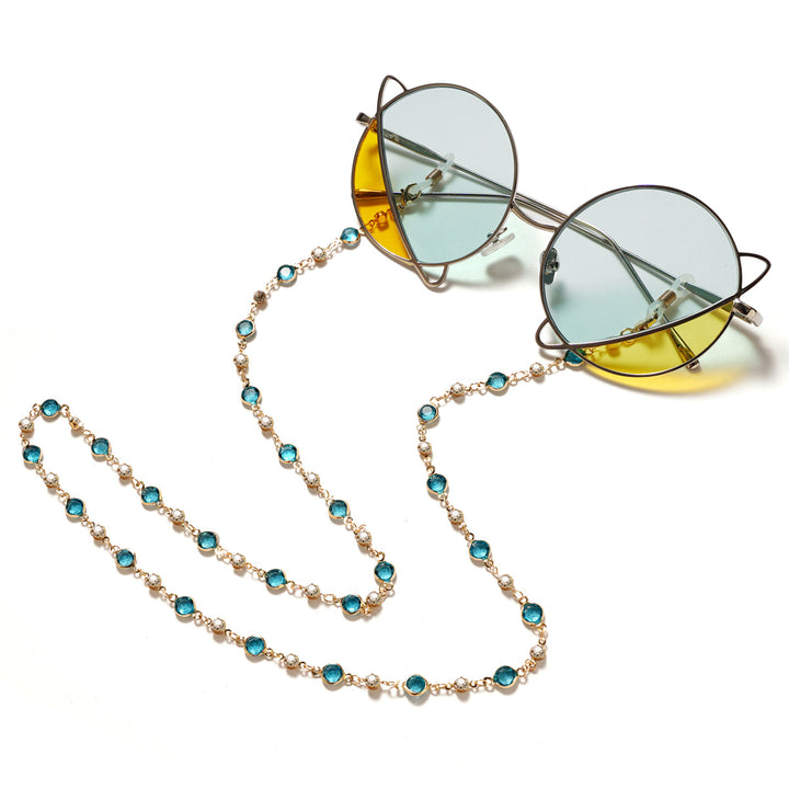 Elegant Rhinestone and Gemstone Eyewear Chain Stornfield
