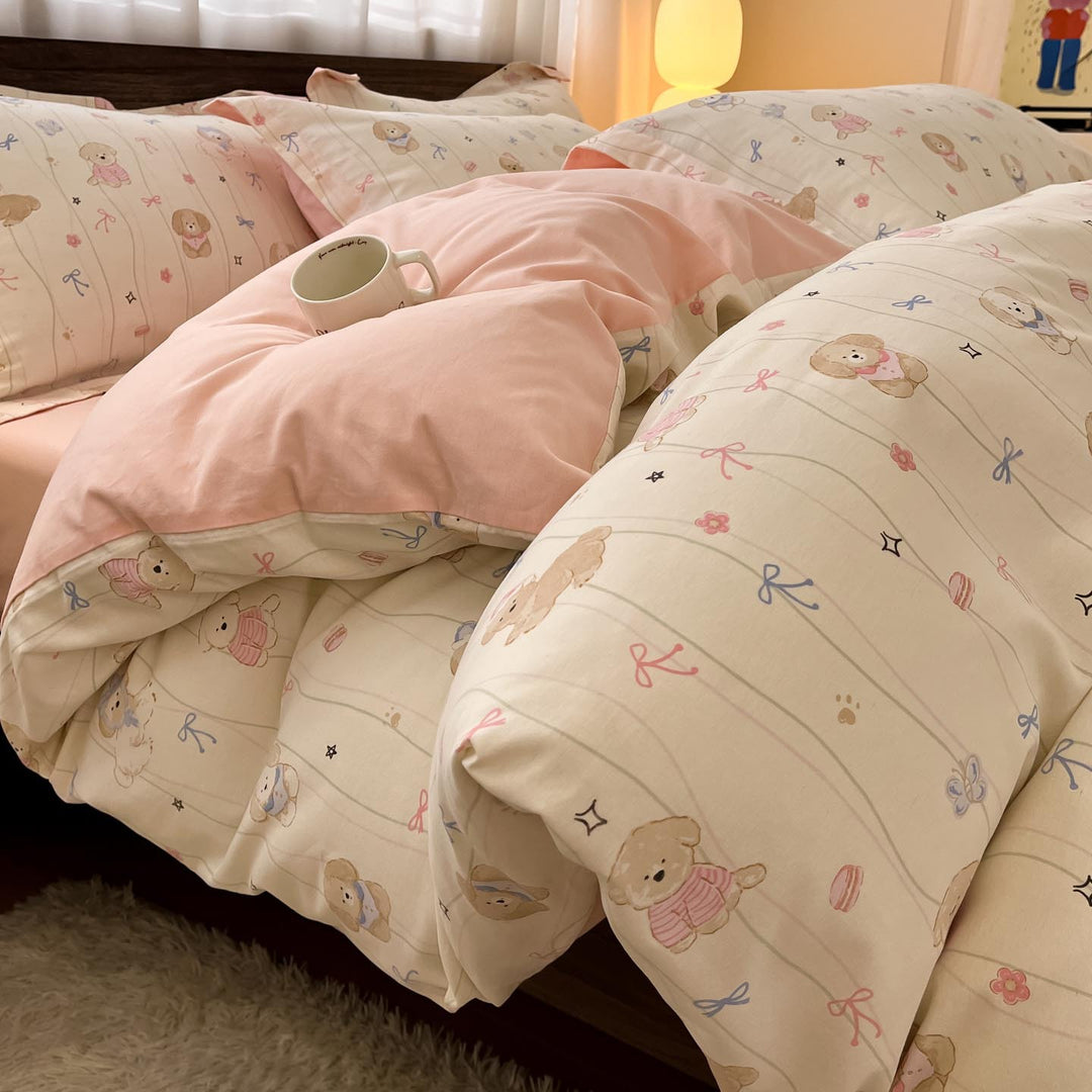 Whimsical Floral Print Duvet Cover Set